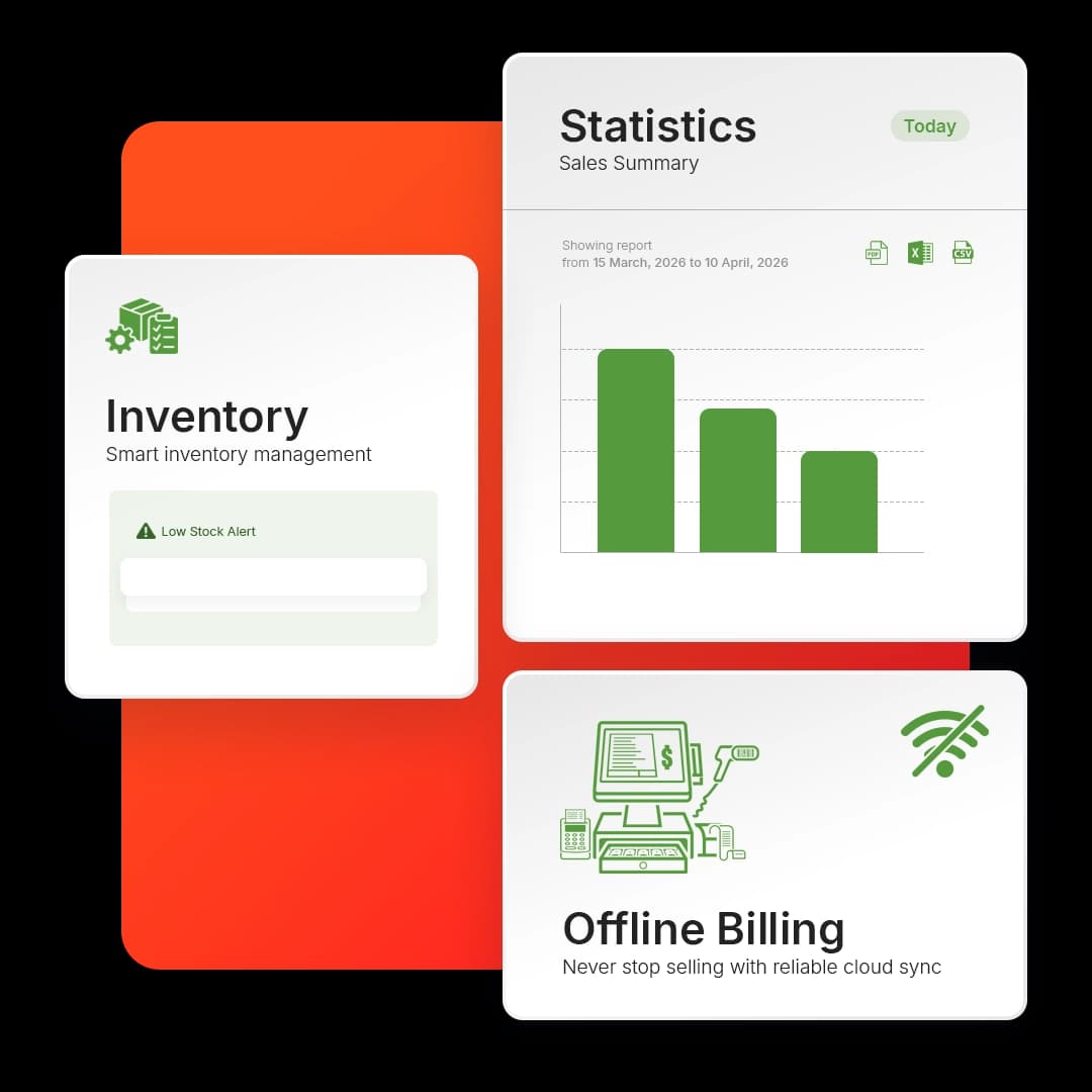 Modern Cloud POS System Dashboard Interface
